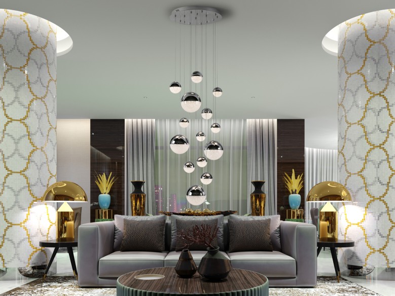 ·SPHERE· LED LAMP 14L, CH. Ø60X500 DIMMA