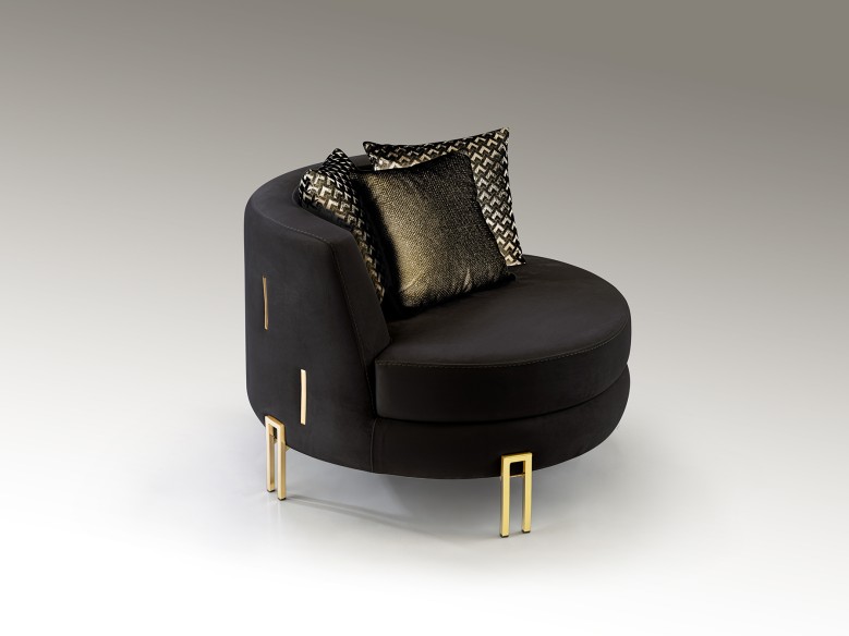 ·VIENA· ARMCHAIR 1S, BLACK-GOLD