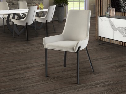 ·DIANE· CHAIR, BLACK-WHITE, GREY THREAD