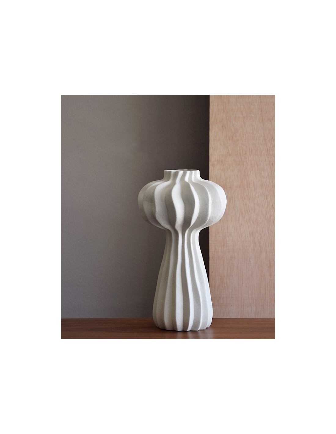 Jarrón cerámica textura blanco roto SECUOYA...