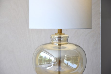 Lámpara de mesa cristal ámbar ORBE 2