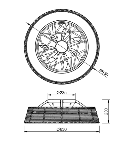 Ceiling Lamp LED 70W Fan 35W