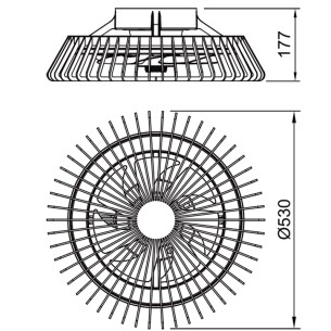 Plafón LED 70W Ventilador 30W 2