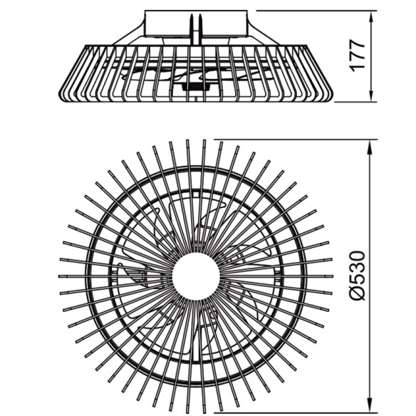 Ceiling Lamp LED 70W Fan 30W
