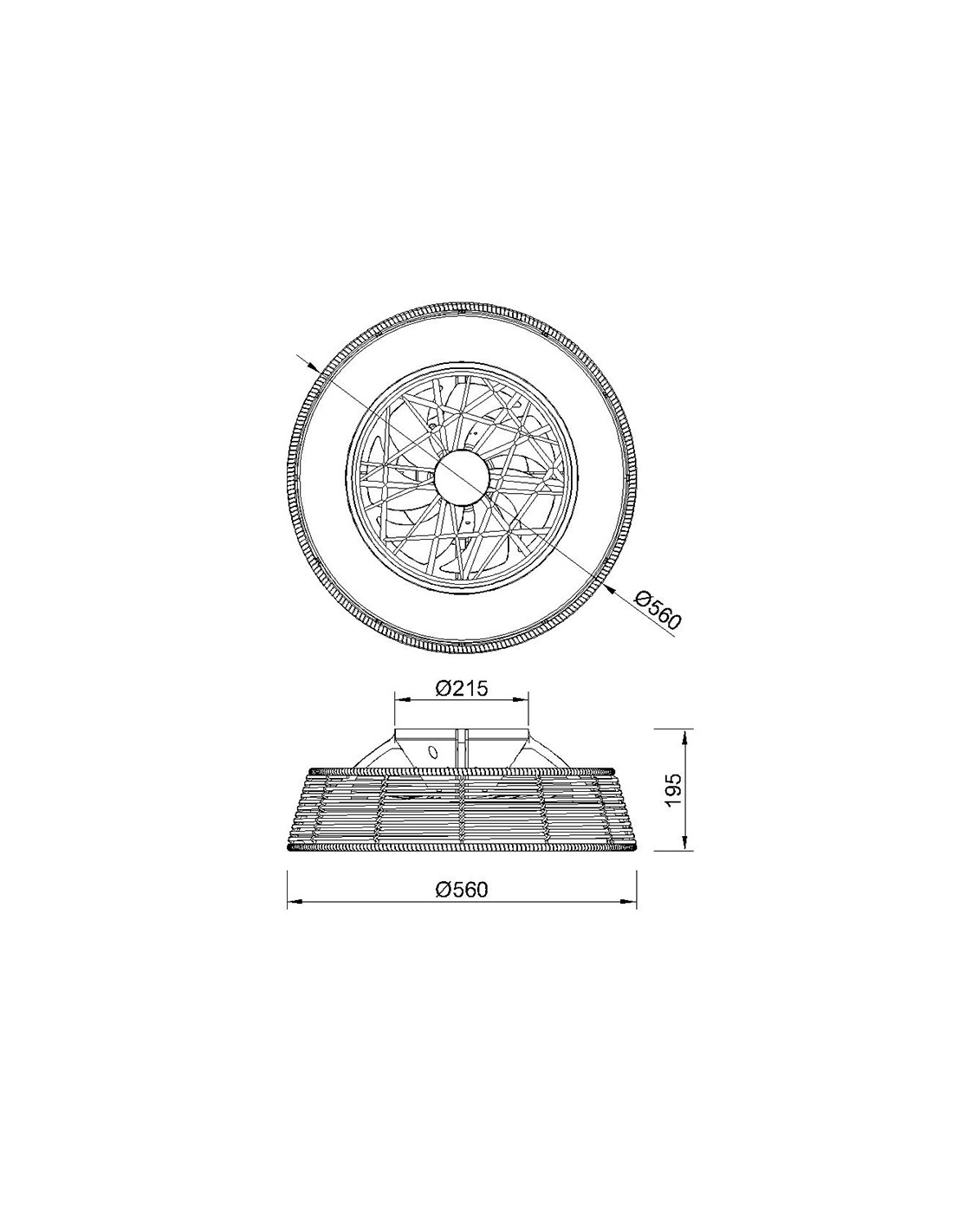 Ceiling Lamp LED 55W Fan 25W