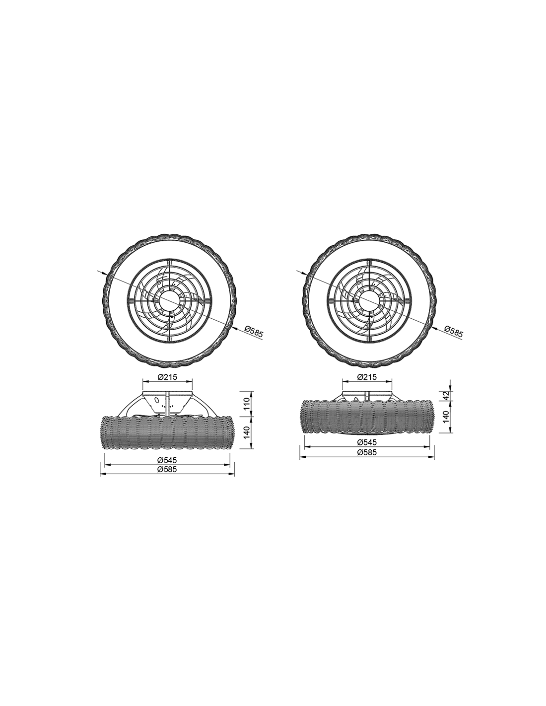 Ceiling Lamp LED 55W Fan 25W