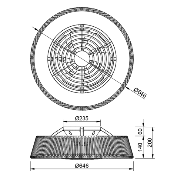 Ceiling Lamp LED 70W Fan 35W