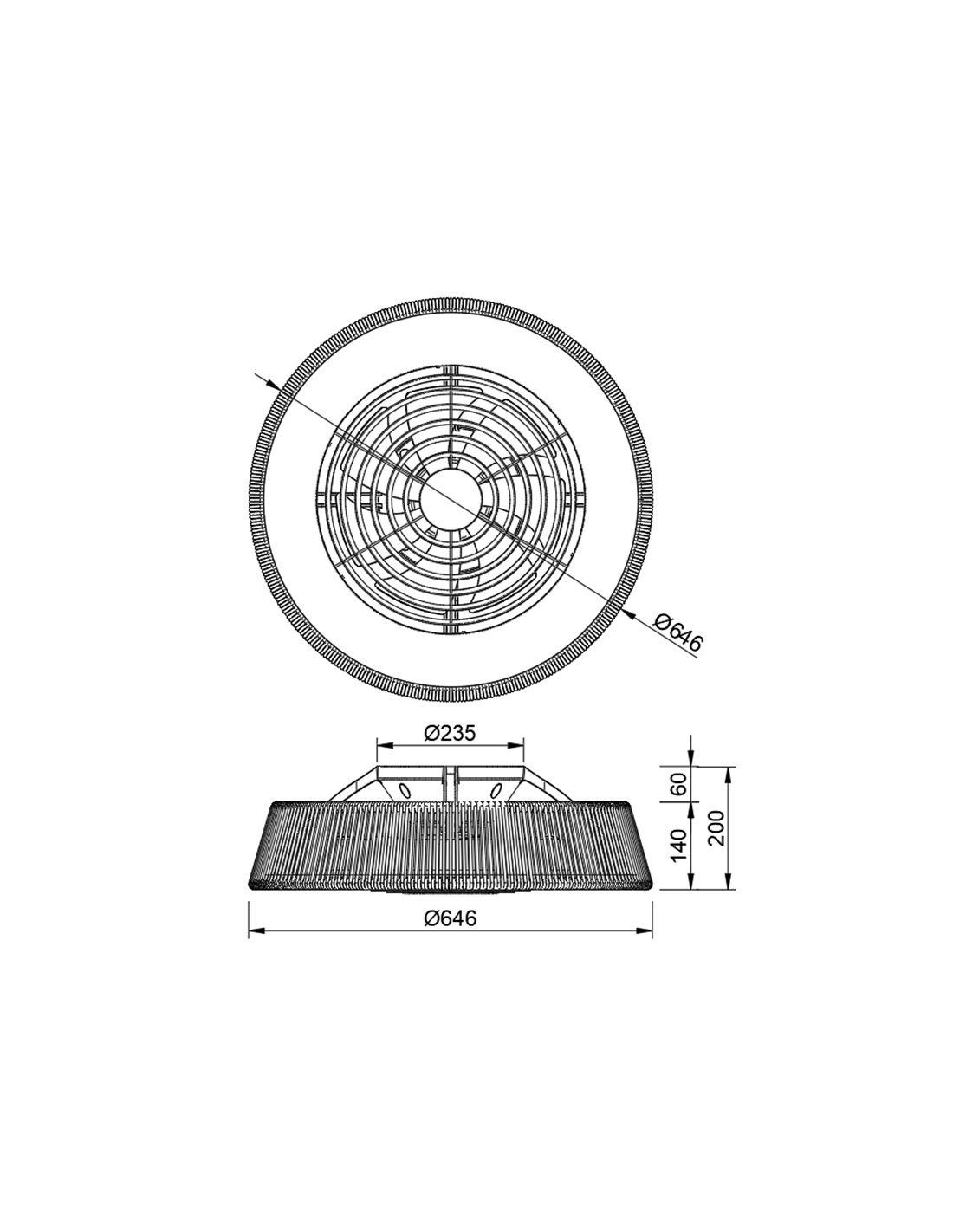 Ceiling Lamp LED 70W Fan 35W