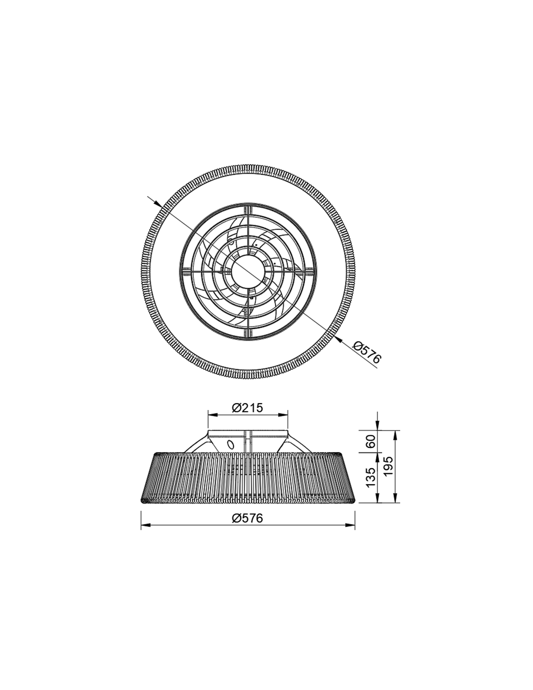 Ceiling Lamp LED 55W Fan 25W