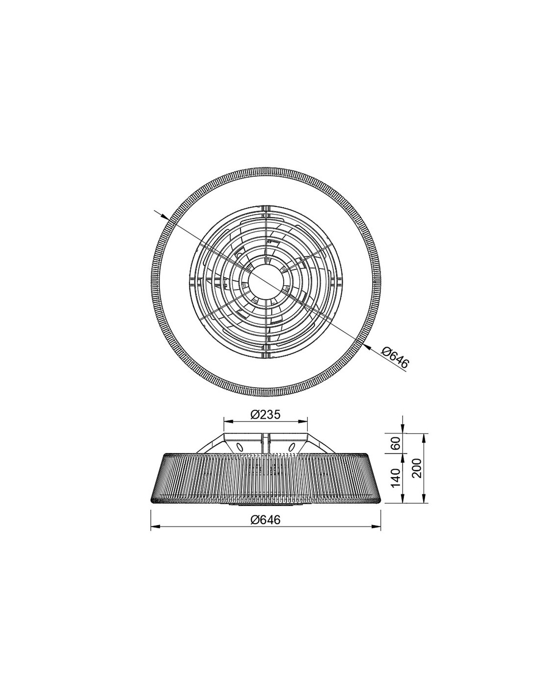 Ceiling Lamp LED 70W Fan 35W
