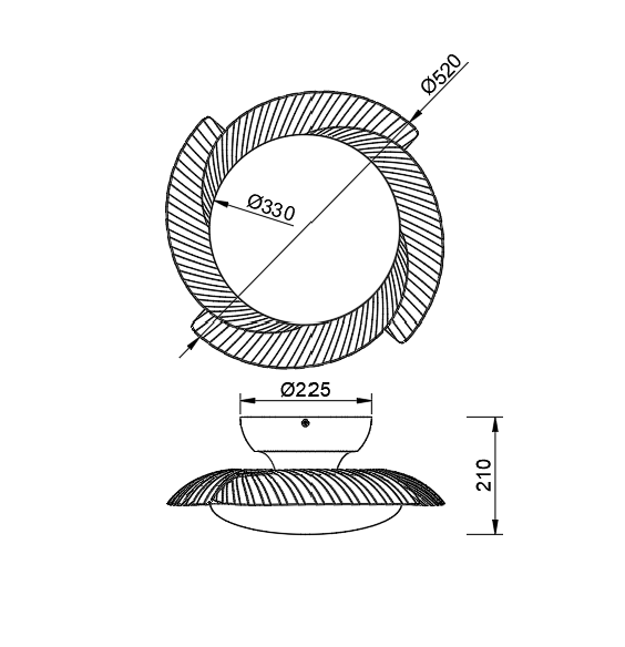 Ceiling Lamp LED 45W Fan 25W
