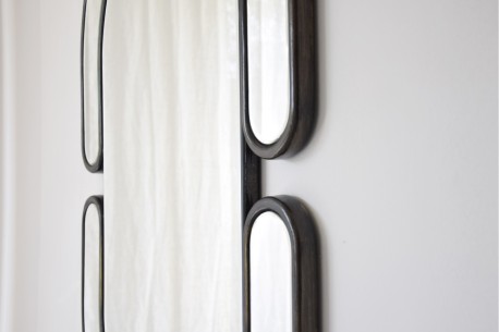 Espejo decorativo oval metal negro 2