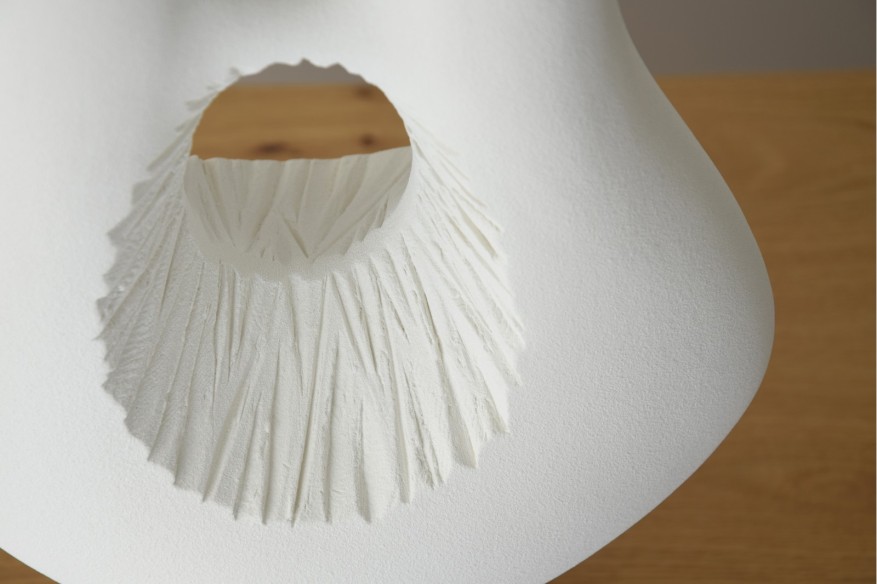 Escultura cerámica blanco textura