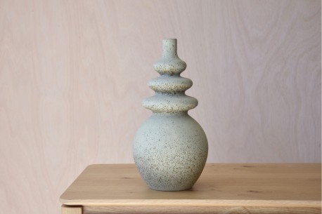 jarron ceramica color tierra verde