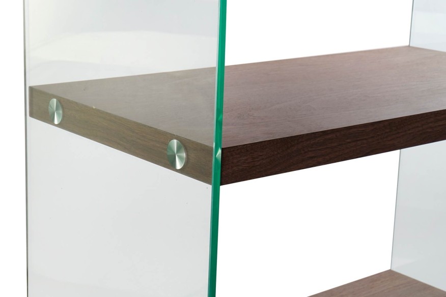 Estantería cristal y madera nogal LEXIE