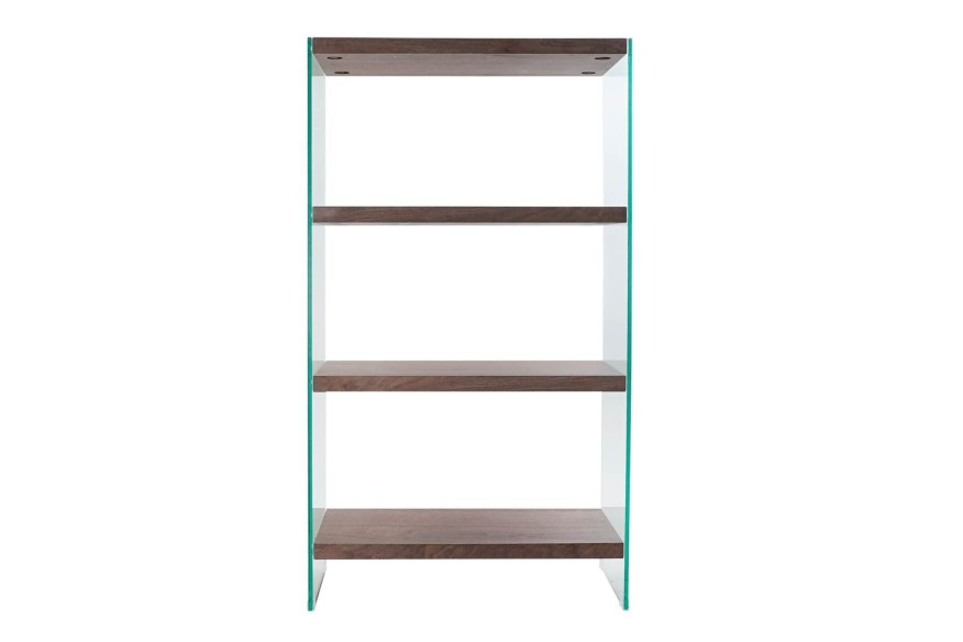 Estantería cristal y madera nogal LEXIE