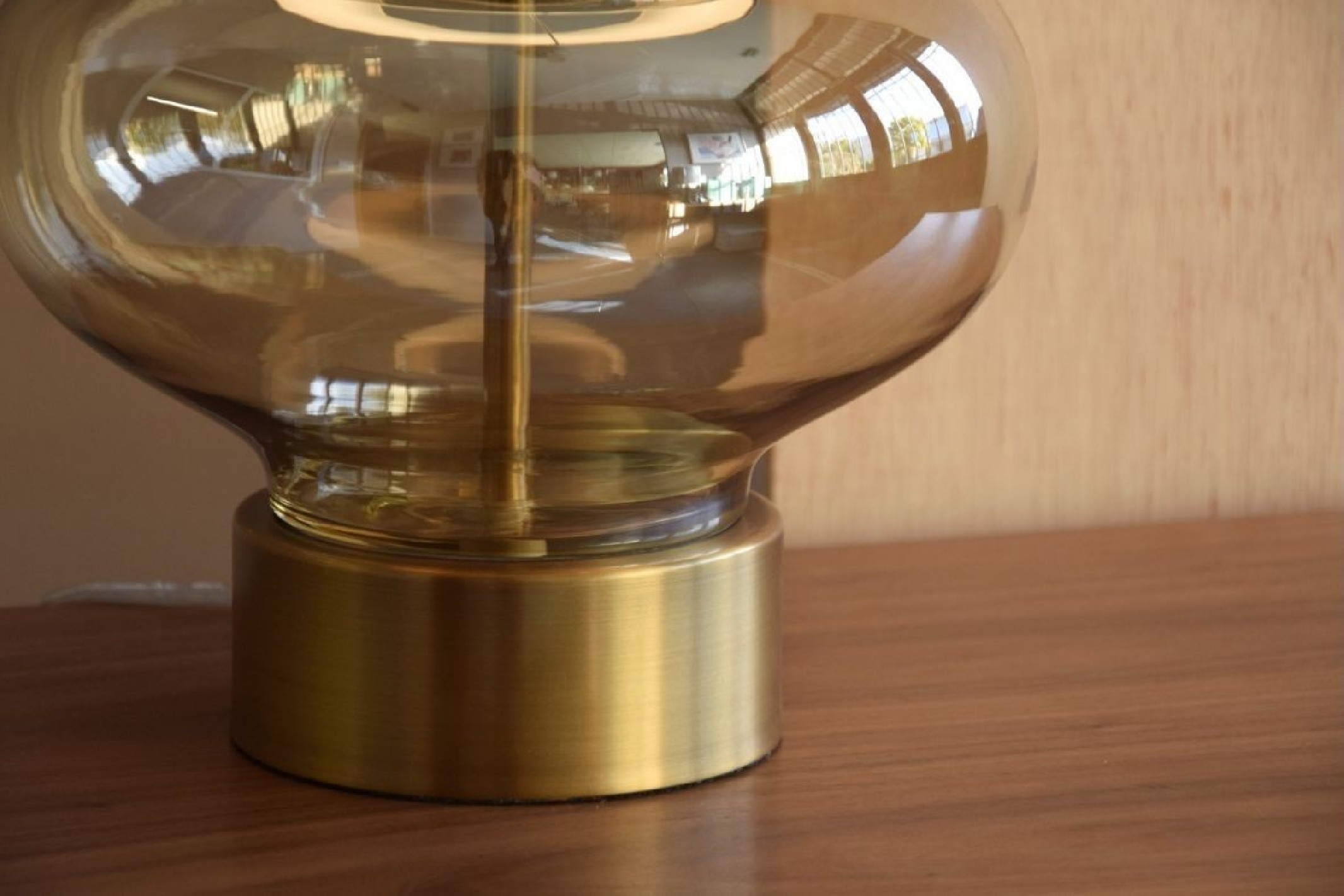 Lámpara de mesa cristal ámbar GIANNA