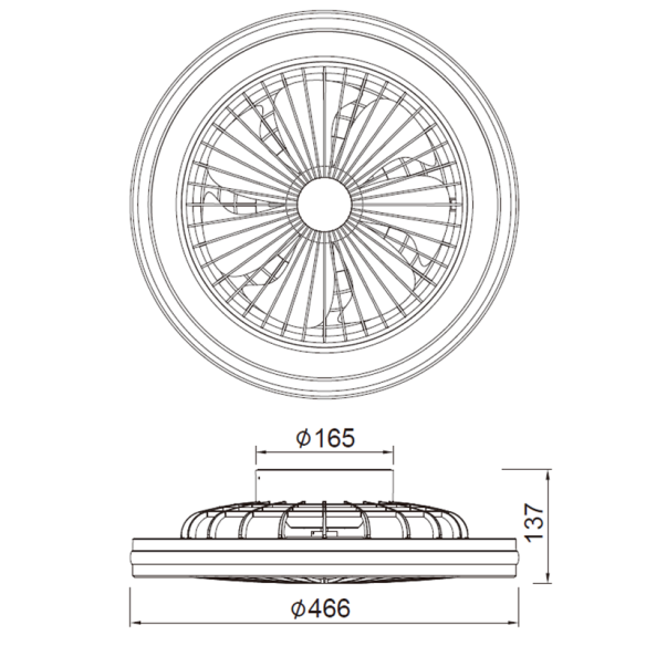 Ceiling Lamp LED 40W Fan 20W