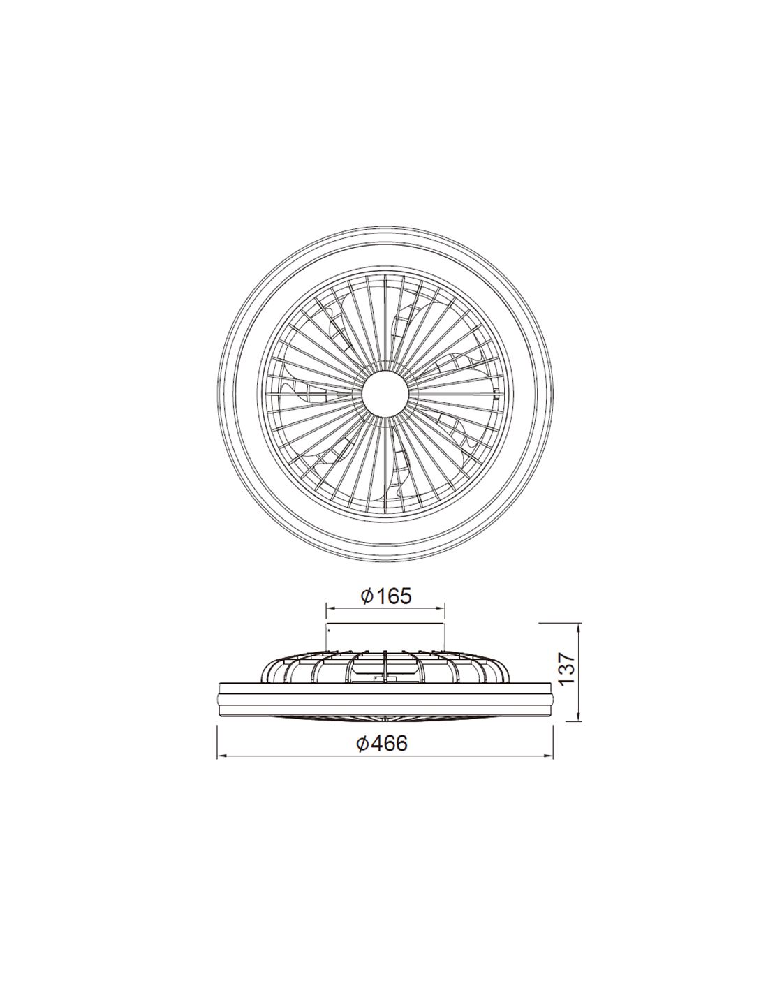 Ceiling Lamp LED 40W Fan 20W
