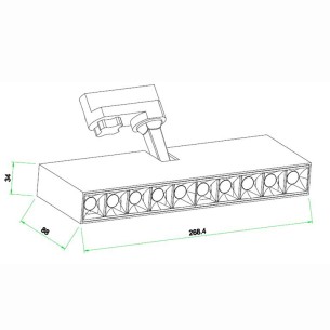 FOCO LINEAL CARRIL NEGRO 30W 3000K 2