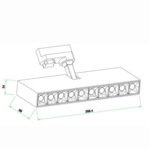 FOCO LINEAL CARRIL NEGRO 30W 4000K 2