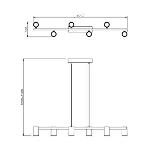 LAMPARA LINEAL 6L GU10 2