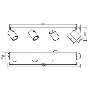 REGLETA 4L GU10 2