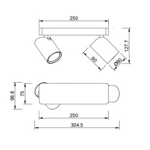 REGLETA 2L GU10 2
