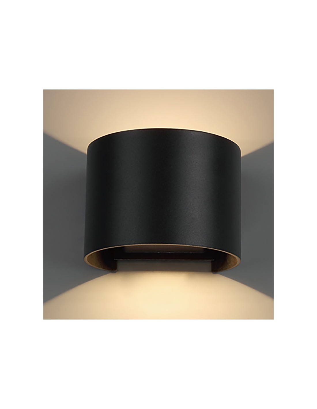 WALL LAMP OUTDOOR LED R.* 2*6W 2700K DIM BLACK