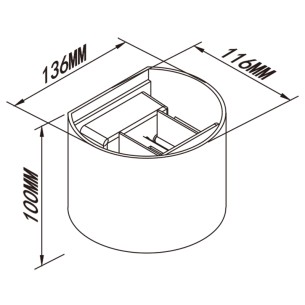 WALL LAMP OUTDOOR LED R.* 2*6W 2700K DIM BLACK 2