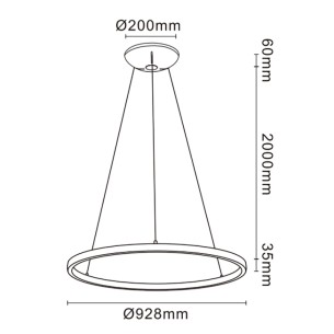 Colgante LED 60+20W 2