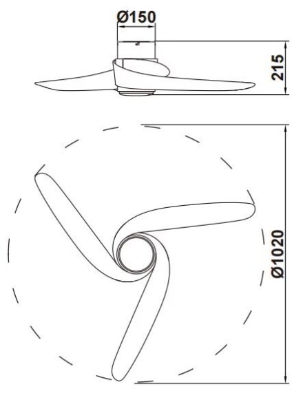 Ceiling Lamp LED 24W Fan 30W