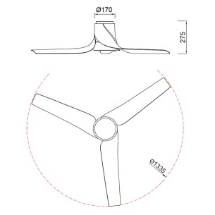 Plafón LED 30W Ventilador 35W 2