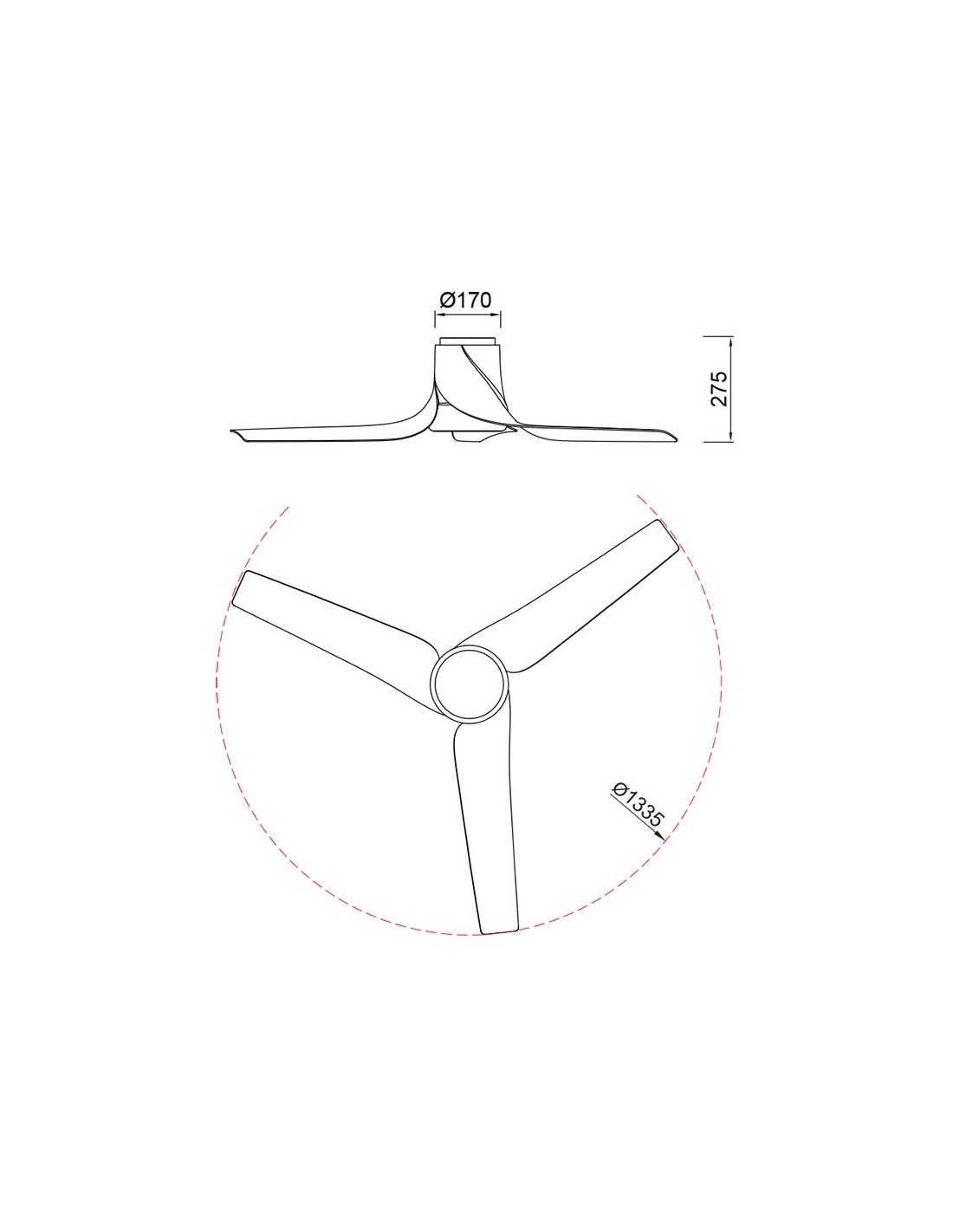 Ceiling Lamp LED 30W Fan 35W
