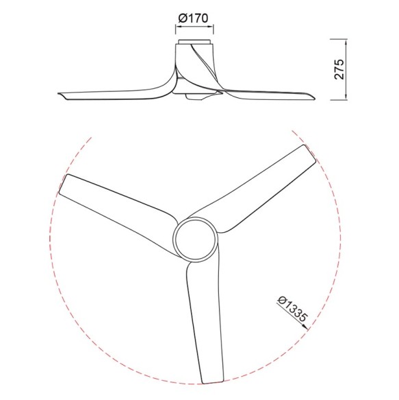 Ceiling Lamp LED 30W Fan 35W