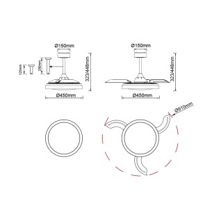 Plafón LED 40W Ventilador 25W 2