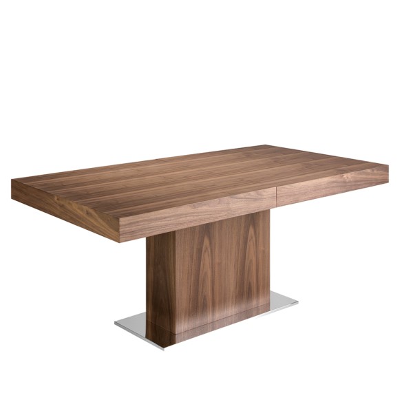Mesa comedor extensible rectangular nogal