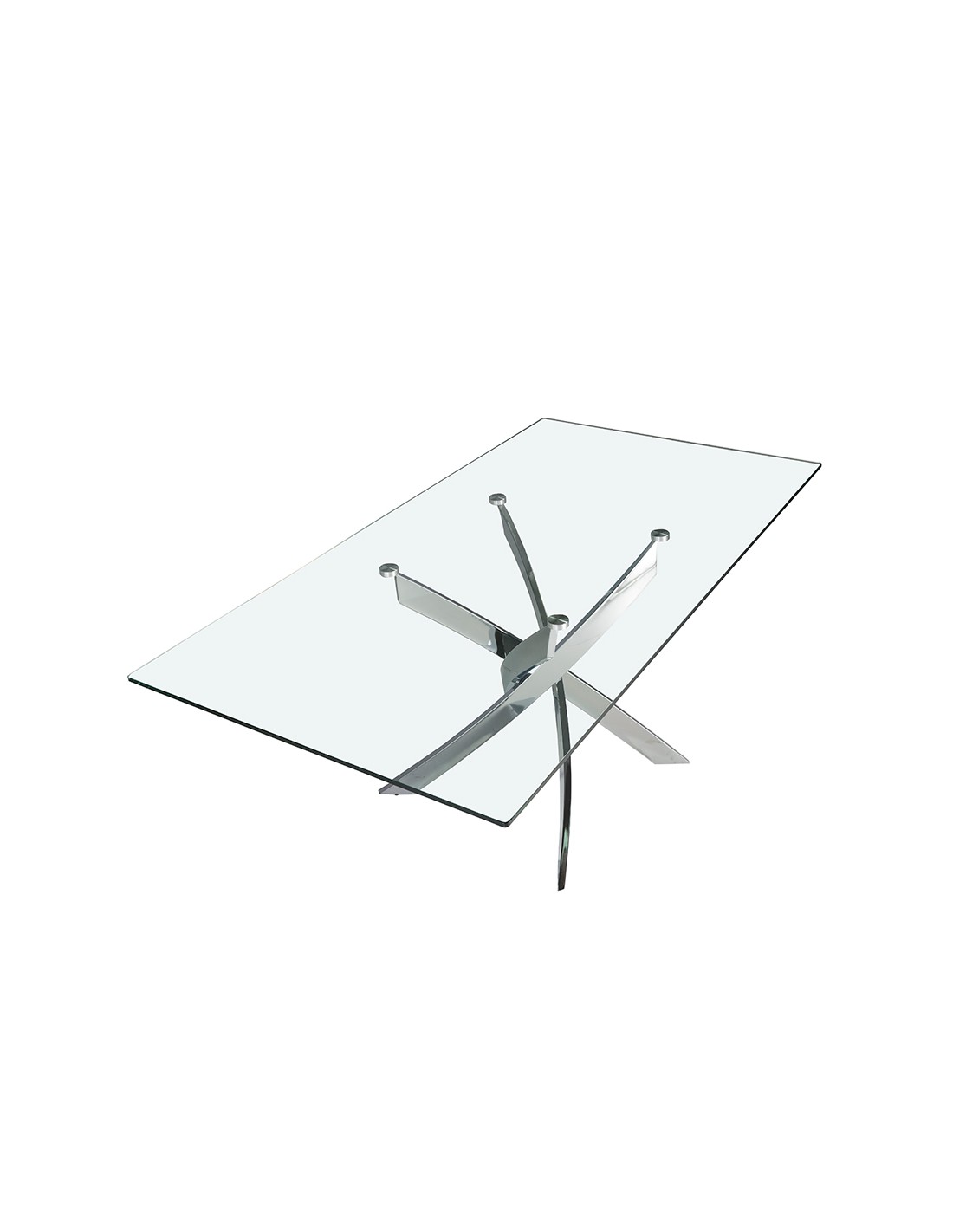 Mesa comedor rectangular cristal templado y...