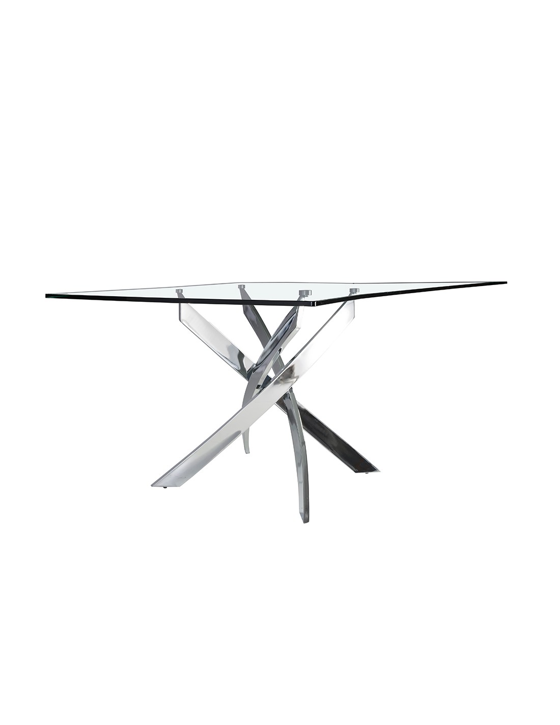 Mesa comedor rectangular cristal templado y...