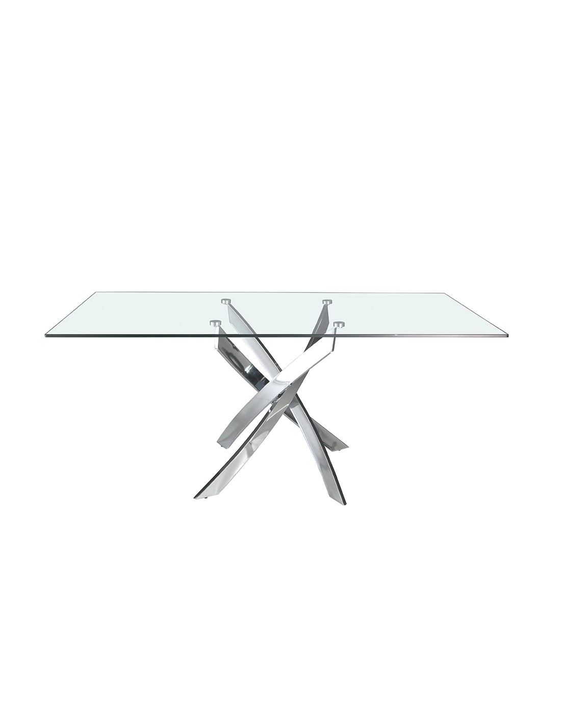 Mesa comedor rectangular cristal templado y...