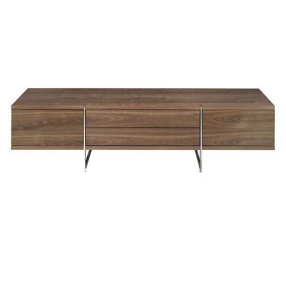 Mueble TV nogal y acero cromado