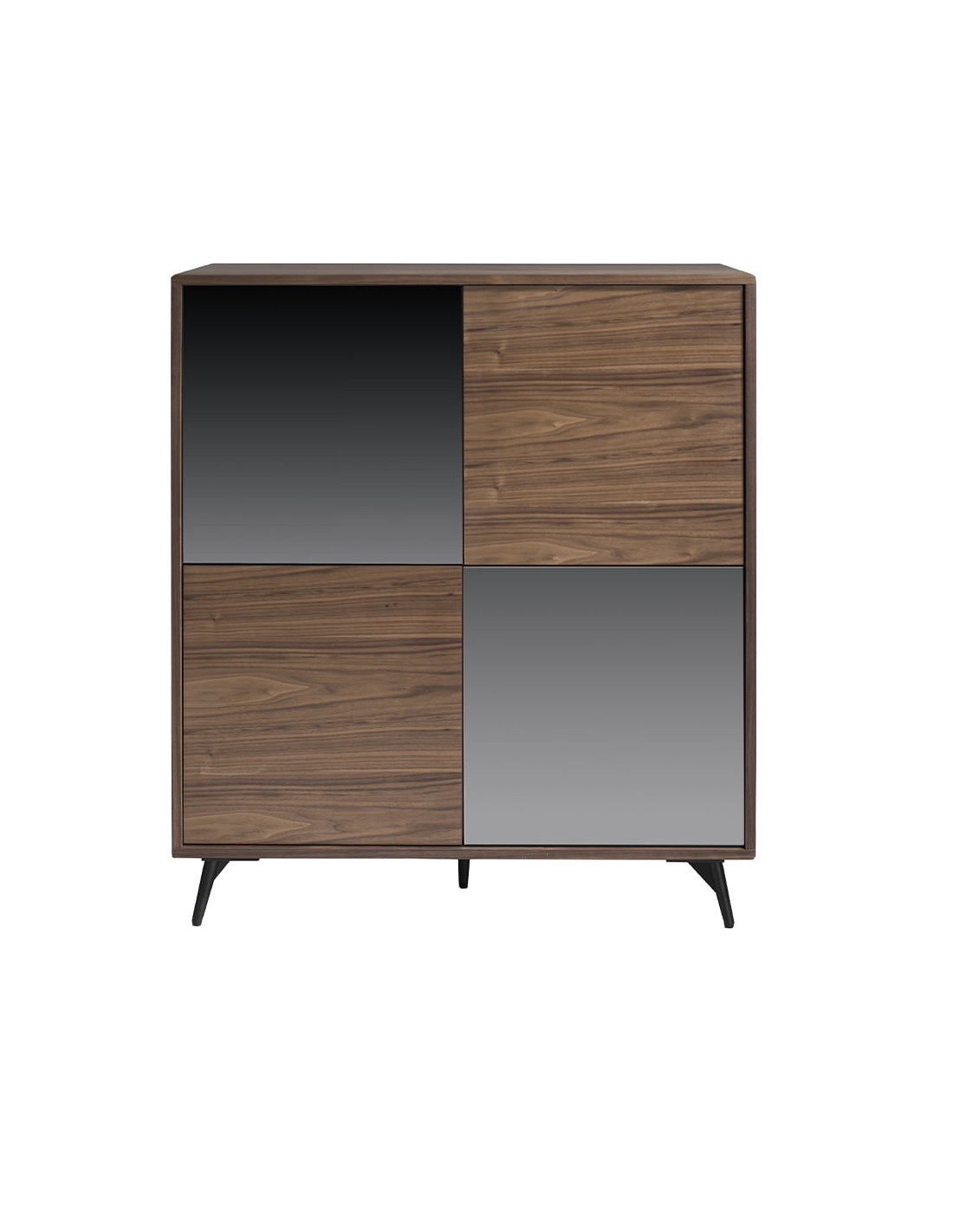 Aparador alto cristal negro efecto espejo,...