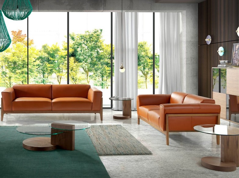 Aparador alto cristal negro efecto espejo, nogal y acero negro