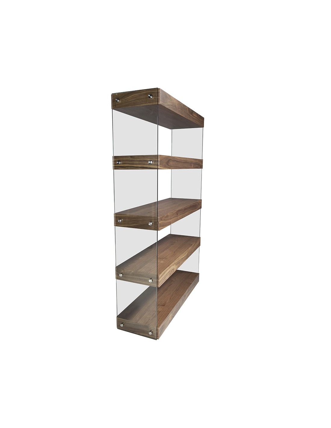 Estantería nogal y cristal