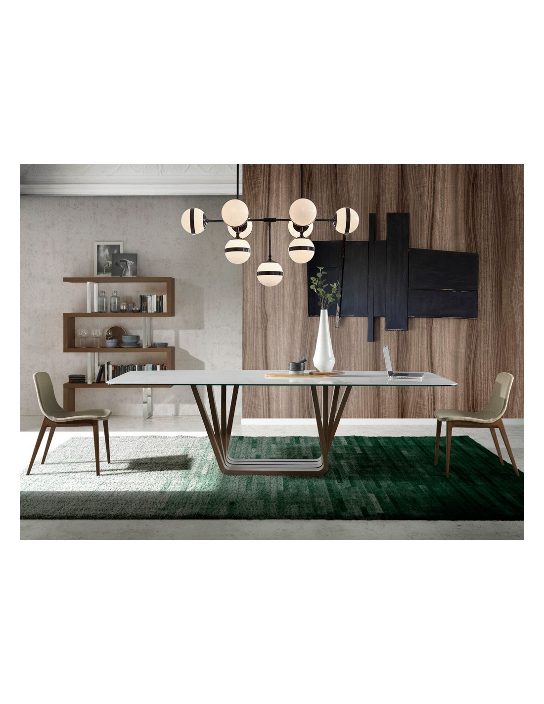 Estantería nogal y acero