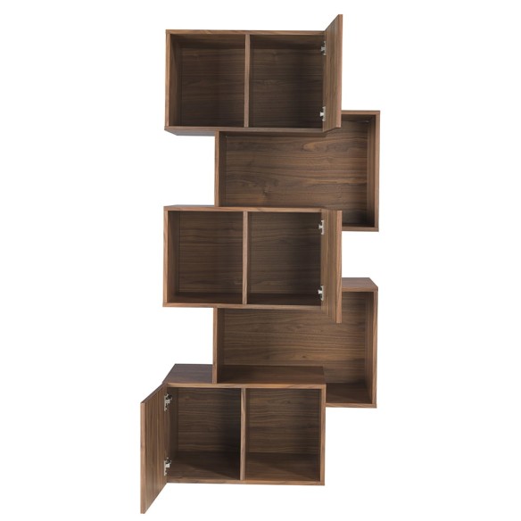 Estantería madera nogal con puertas