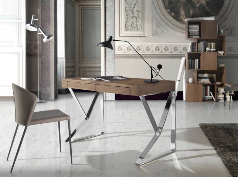 Estantería madera nogal con puertas