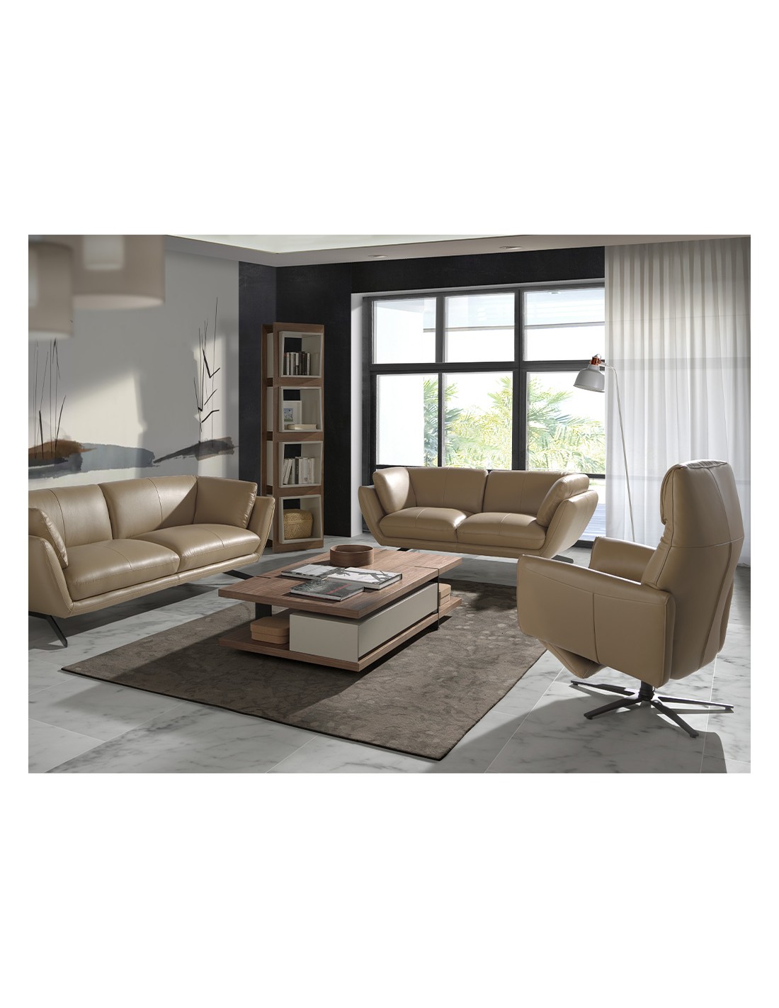 Estantería cubos nogal