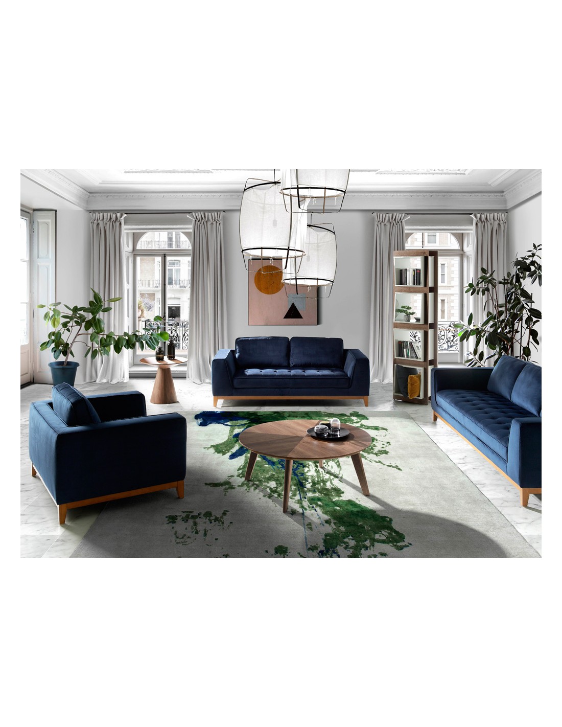 Estantería cubos nogal