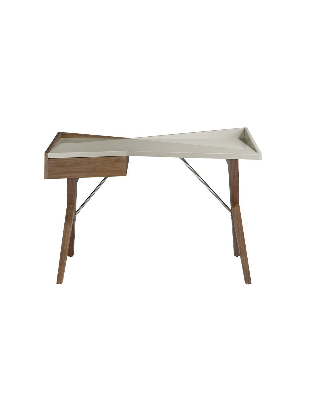 Escritorio nogal con tapa de madera gris